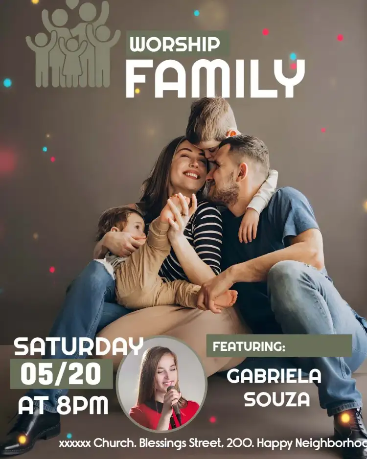 Art For Family Church Service With Family Photo