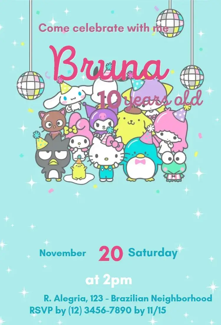 Hello Kitty invitation