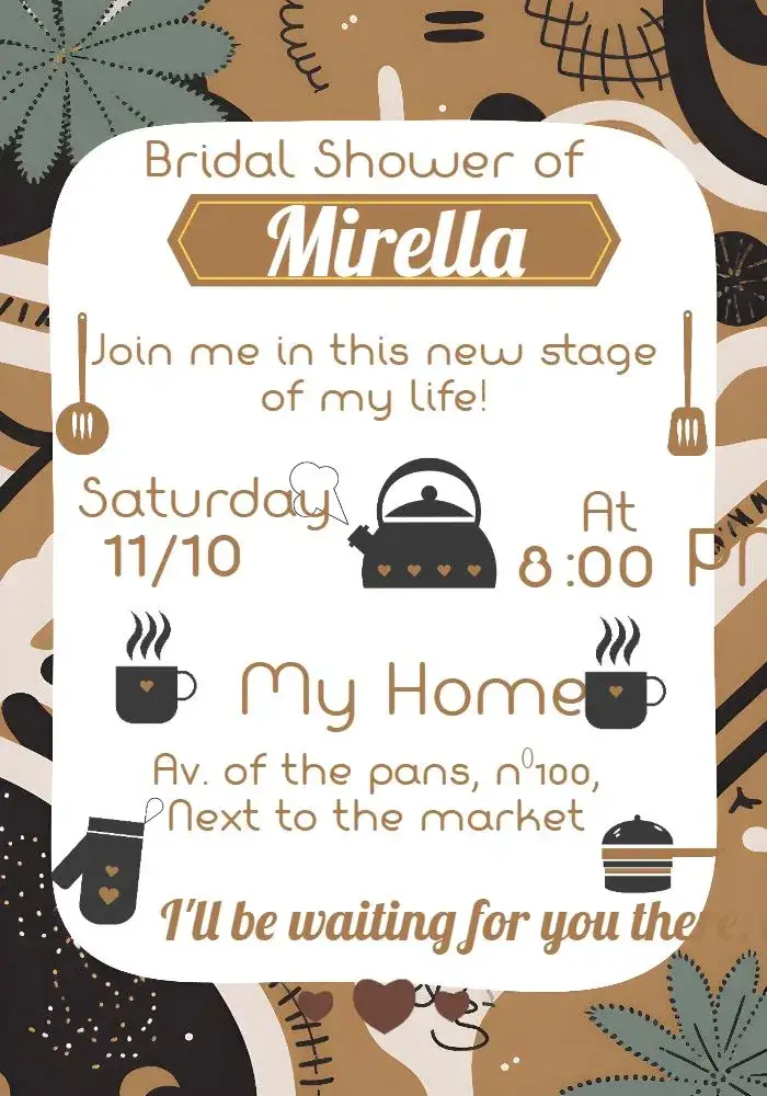 Invitation Tea Pot Bridal Shower – Bridal Shower theme kitchen, elegant, modern, classic, minimalist, neutral