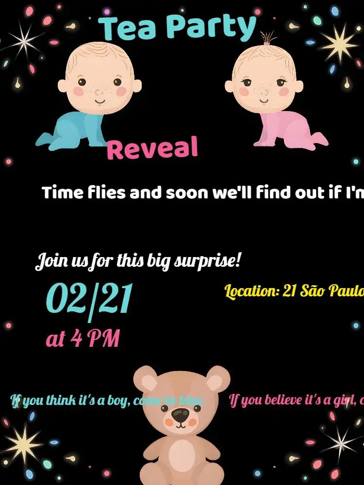 For Bear Baby Gender Reveal Party invitation