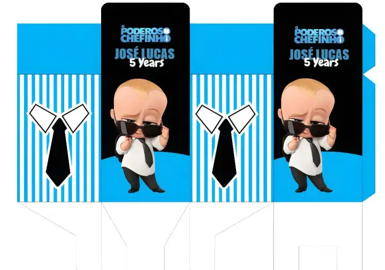 Invitation Black Boss Baby Milk Box – Most searched for theme black, fun, childish, modern, character illustrations, movie-themed