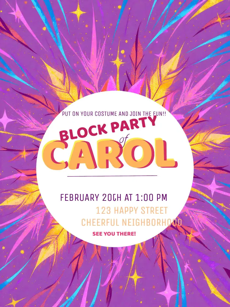 Carnival Block Party invitation