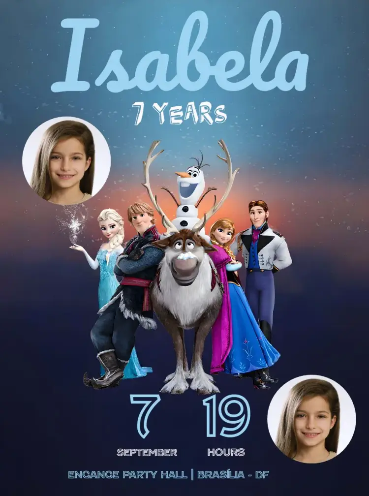 Frozen With Photo Doll invitation