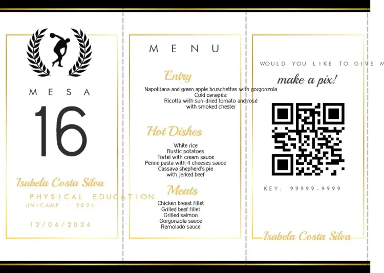 Menu Triangle Physical Education Graduation Triangle invitation