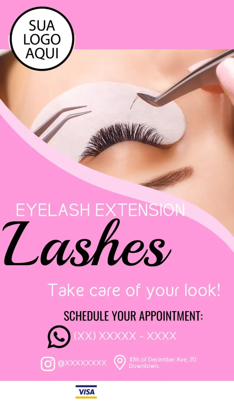 Digital Eyelash Extension Business Card invitation