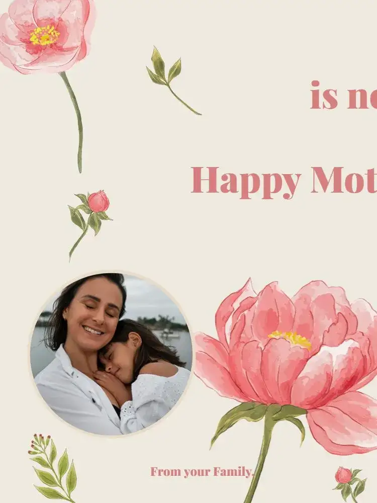 Mother's Day Photo Card Pink
