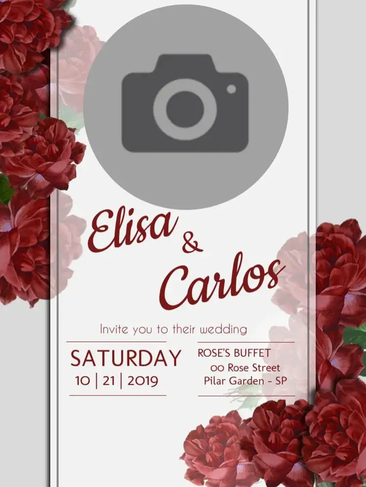 Invitation Red Carnations Floral Wedding Photo – Wedding theme floral, romantic, modern, elegant, vibrant, customized