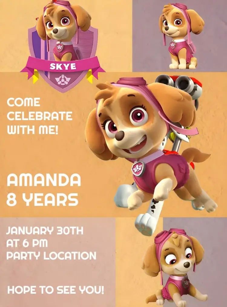 Marshall Paw Patrol Rocky invitation