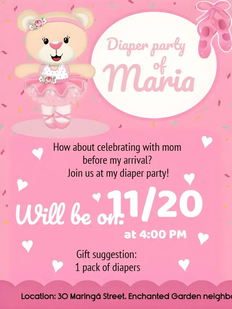 Baby Shower Ballerina Bear Tea