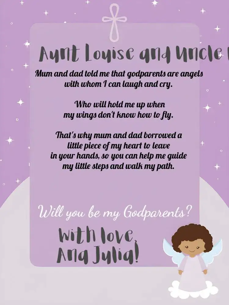 Invitation Colorful Baptism Godparents – Baptism theme colorful, religious, childish, modern, cheerful
