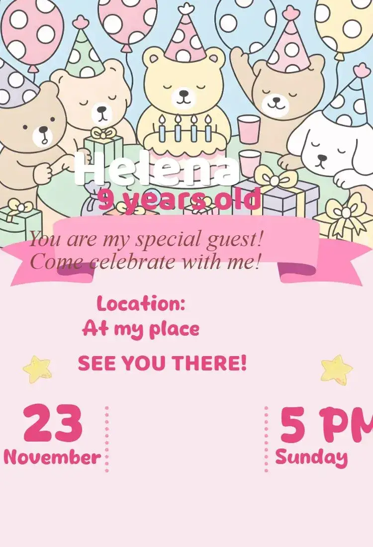Invite digital invitation bobbie goods candy color editable and customizable