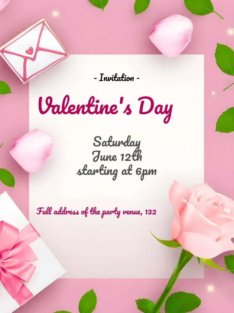 Valentine's Day Flowers invitation