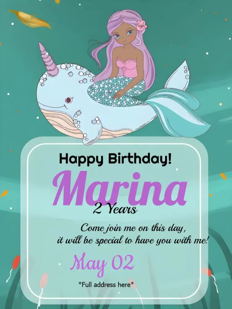 Mermaid Model invitation