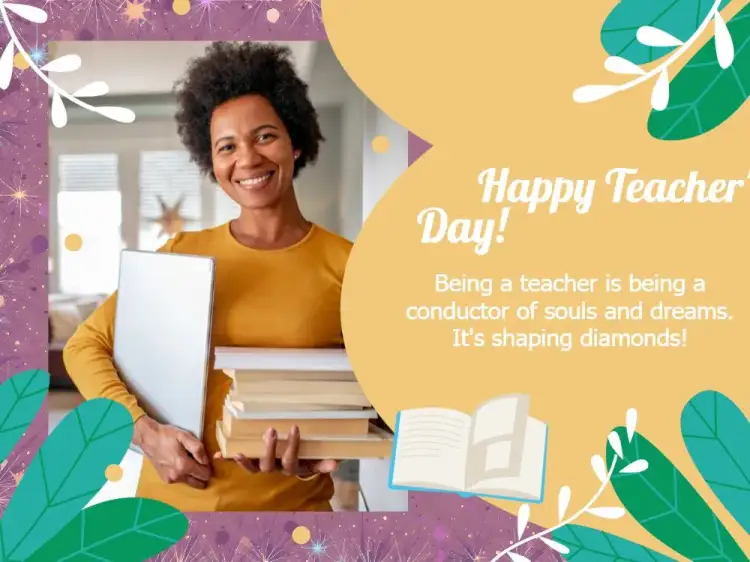 Invitation Teachers' Day Card With Photo Circles – Commemorative Dates theme colorful, modern, cheerful, minimalist, vibrant