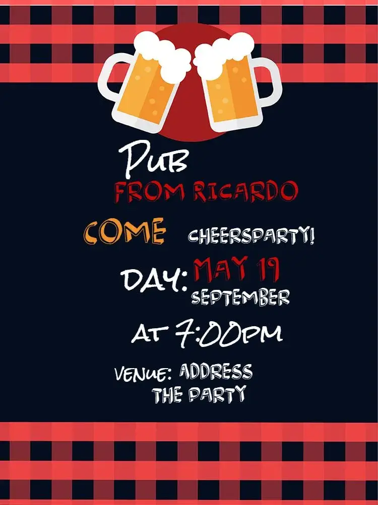 Invite Boteco Buteco editable and customizable