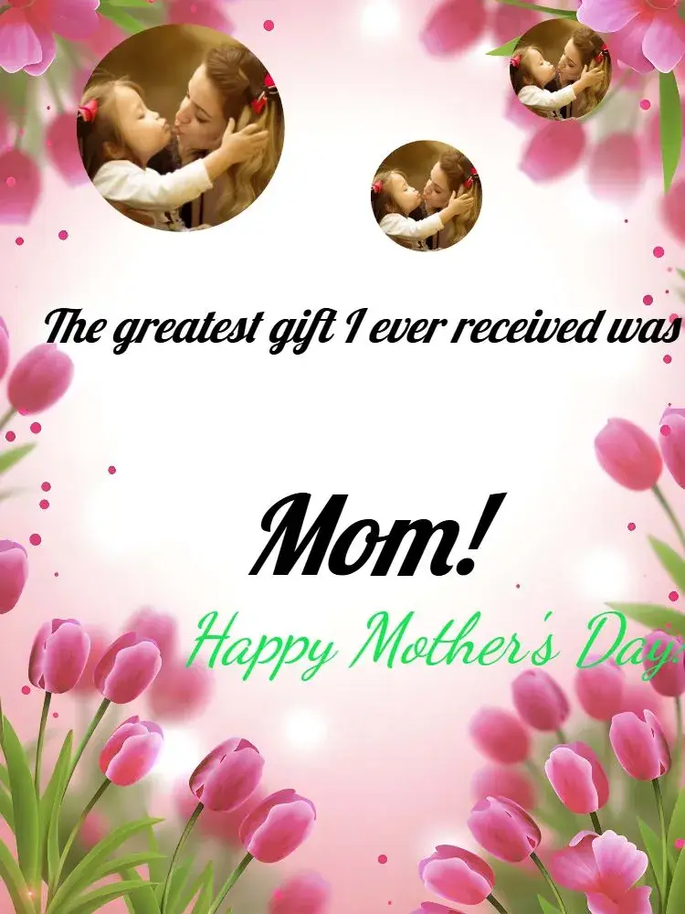 Mother's Day Photo Card Pink invitation