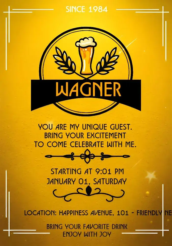 Invite Boteco Beer Bar editable and customizable