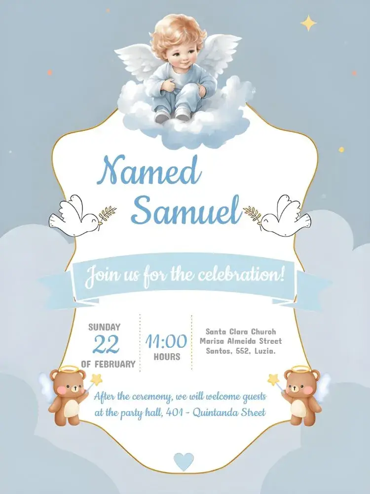 Invite Baptism editable and customizable
