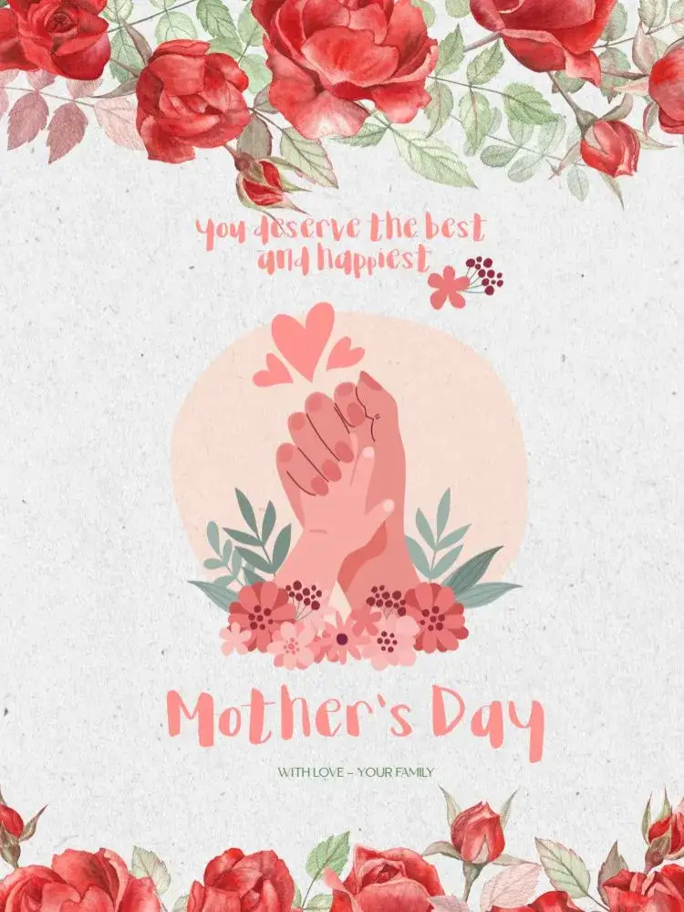 Invitation How to Make Beige Mother's Day Card – Card theme floral, delicate, beige, pink, modern