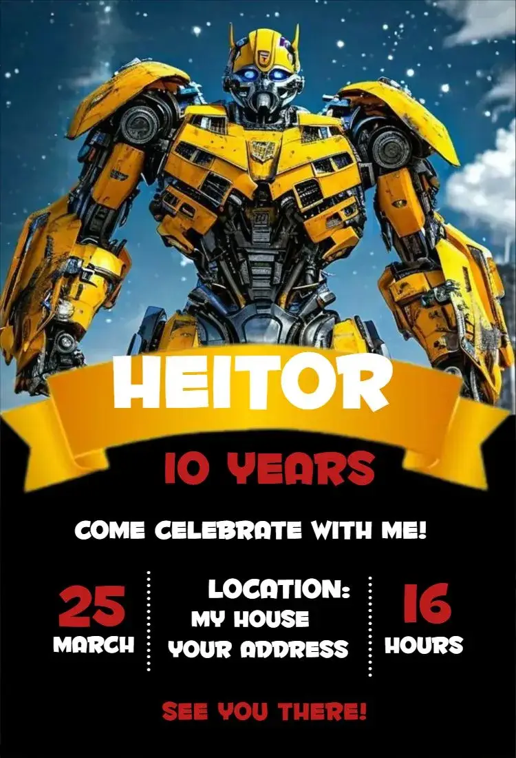 Bumblebee 1 invitation