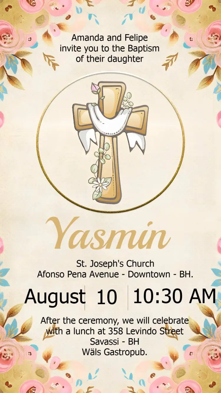 Baptism Christening Eucharist invitation