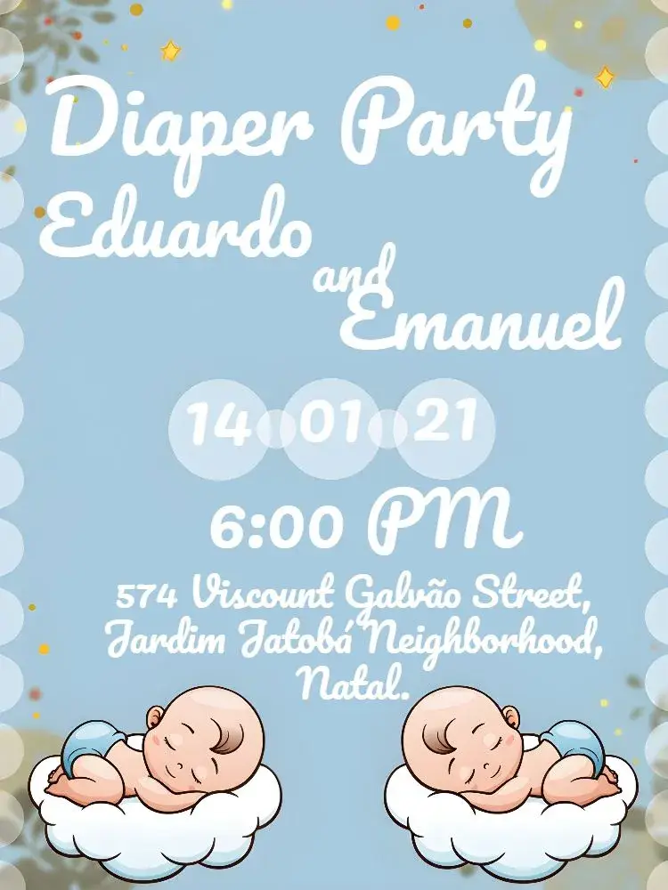 Twin Boys Baby Shower invitation