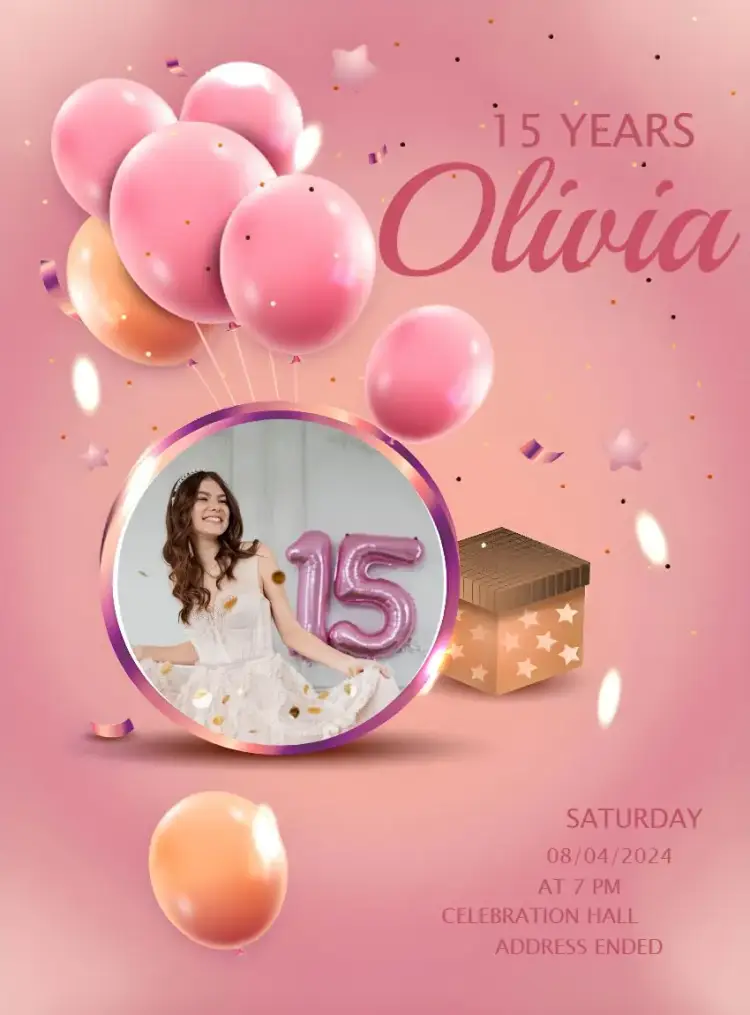 15 Years With Photo Gift invitation