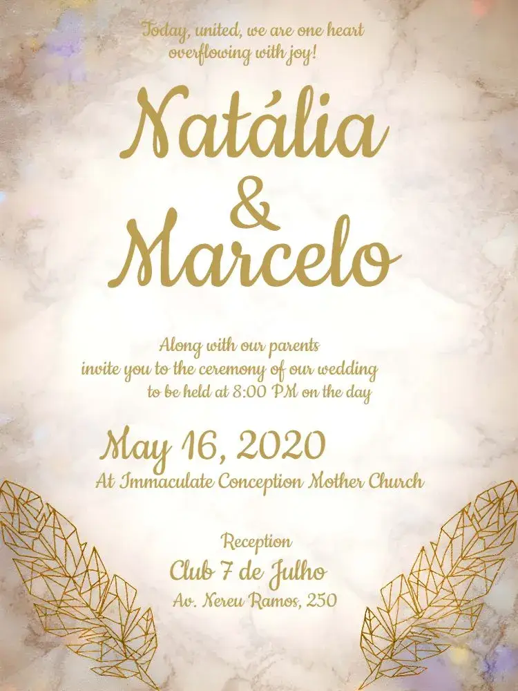 Elegant Wedding - Gold and White invitation