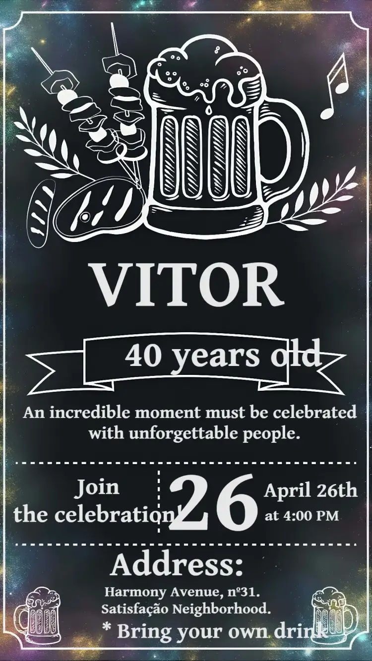 Invitation Barbecue Chalkboard Draft Beer – Birthday theme chalkboard, modern, rustic, black and white, vintage, craft