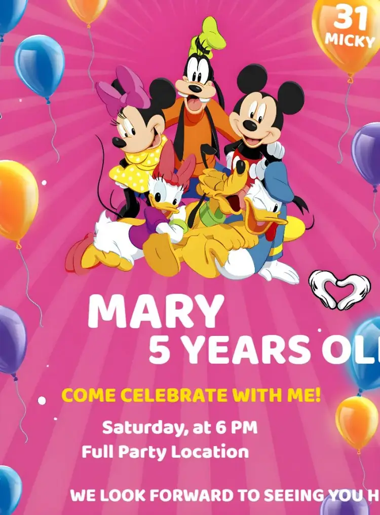 Mickey Duck Gang invitation