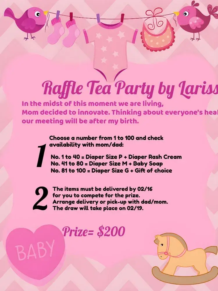 Lilac Clothesline Tea Raffle invitation
