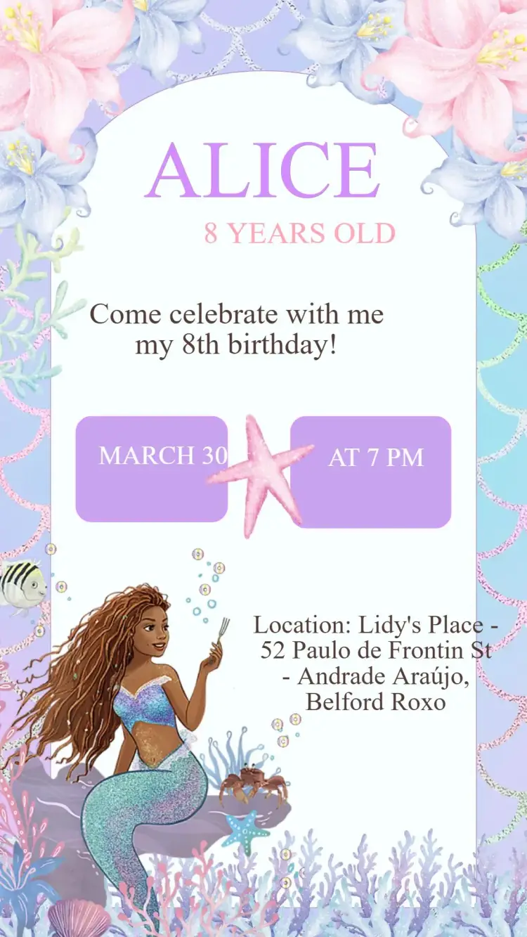 Mermaid Birthday Invitation