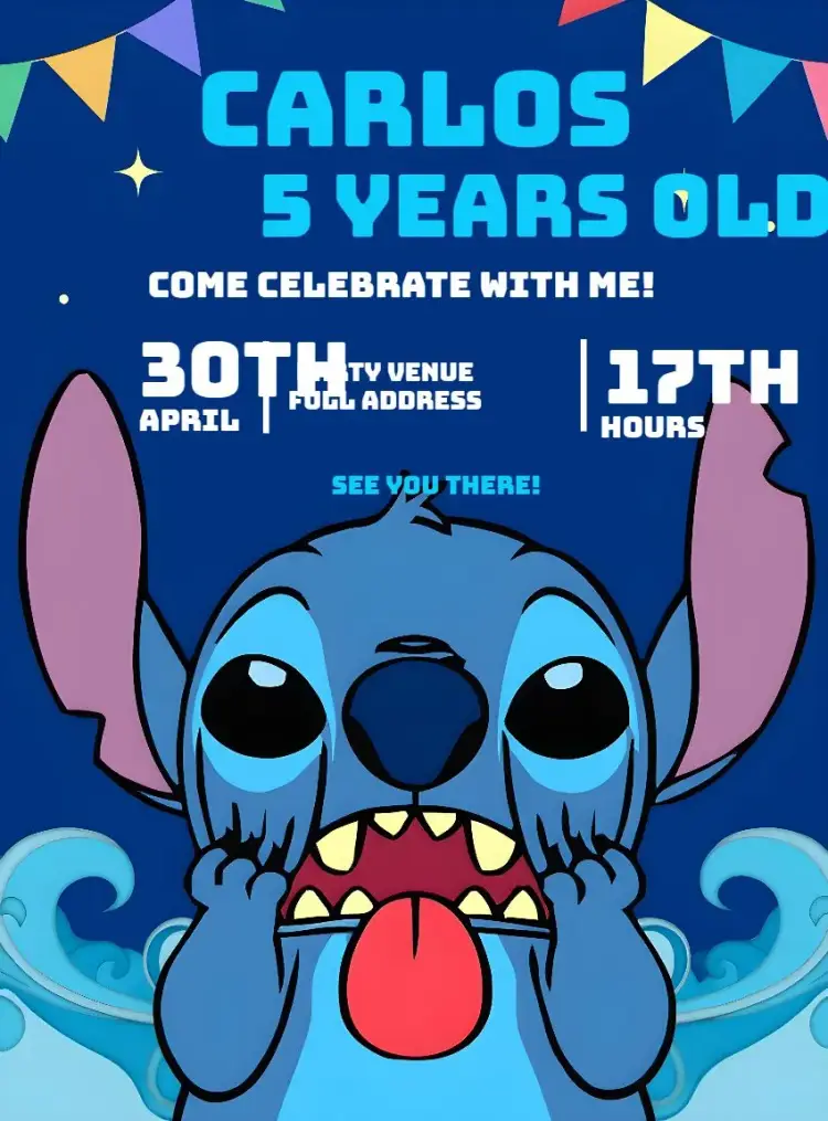 Stitch Boy invitation