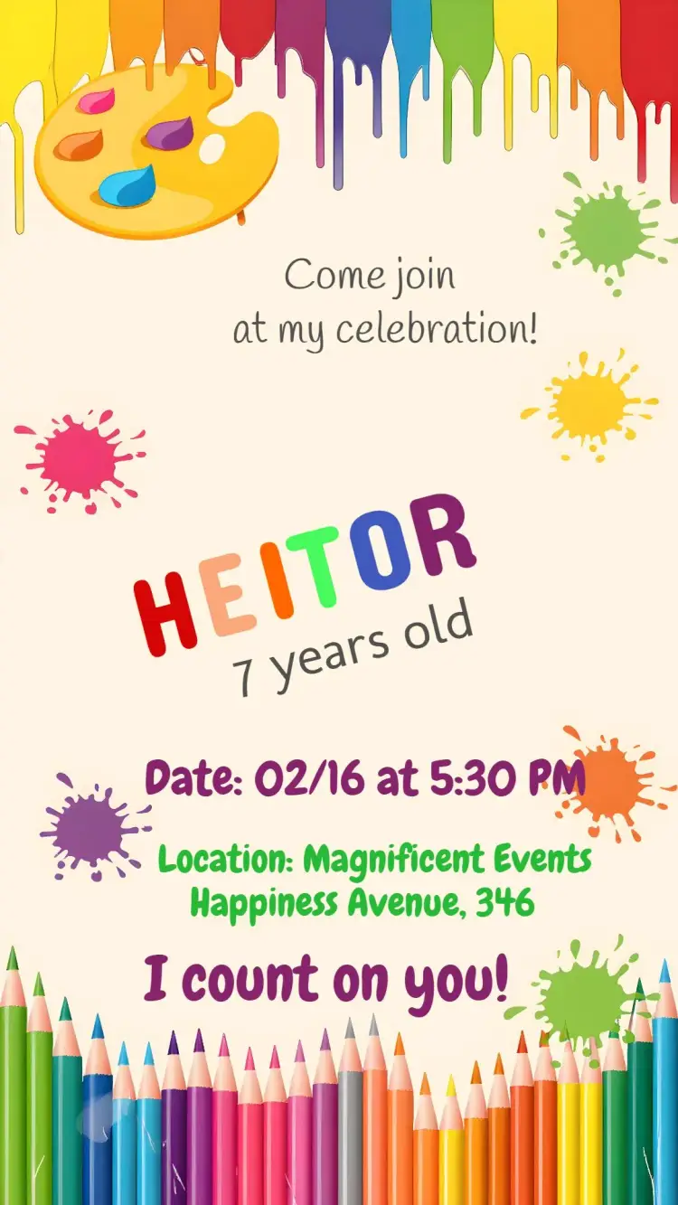 Painting The 7 Children invitation