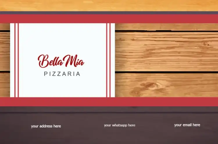 Invitation Wooden Meal Back Card – Card theme wooden, red, black, modern, gastronomic