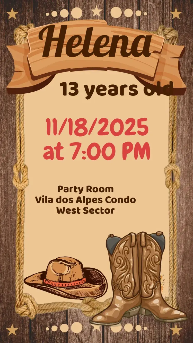 Invite Rodeo Party editable and customizable