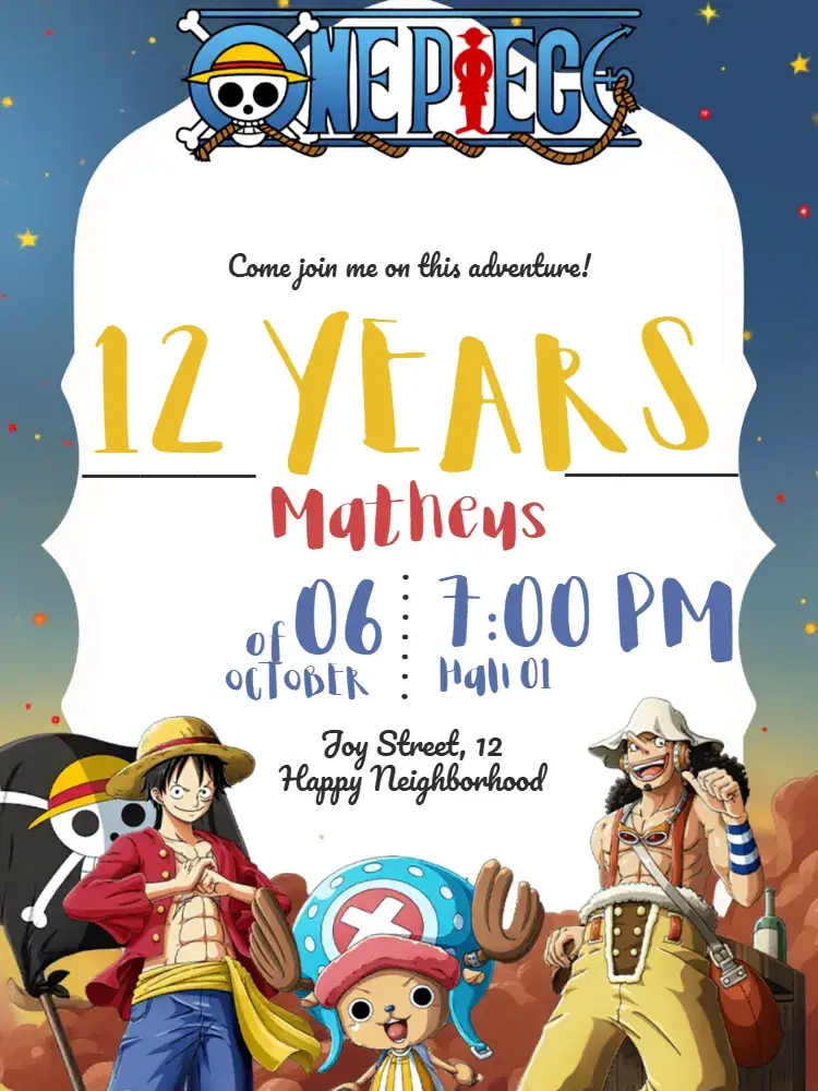 One Piece invitation