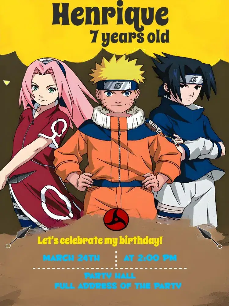 Black Naruto invitation