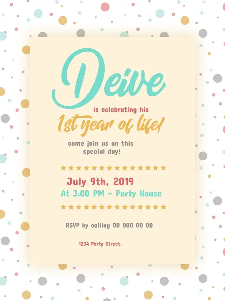 Custom Polka Dots invitation