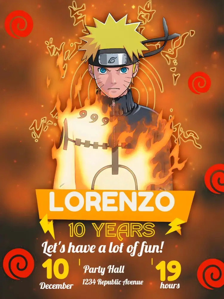 Naruto Sasuke invitation