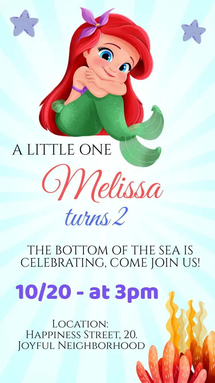 Birthday The Little Mermaid cute