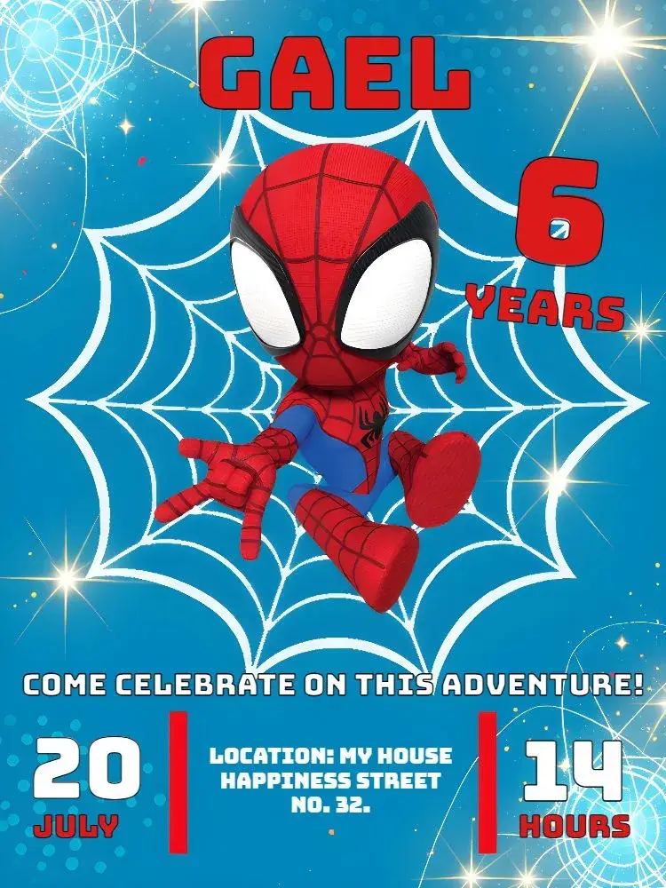Spider-Man Into the Blue Spider-Verse invitation