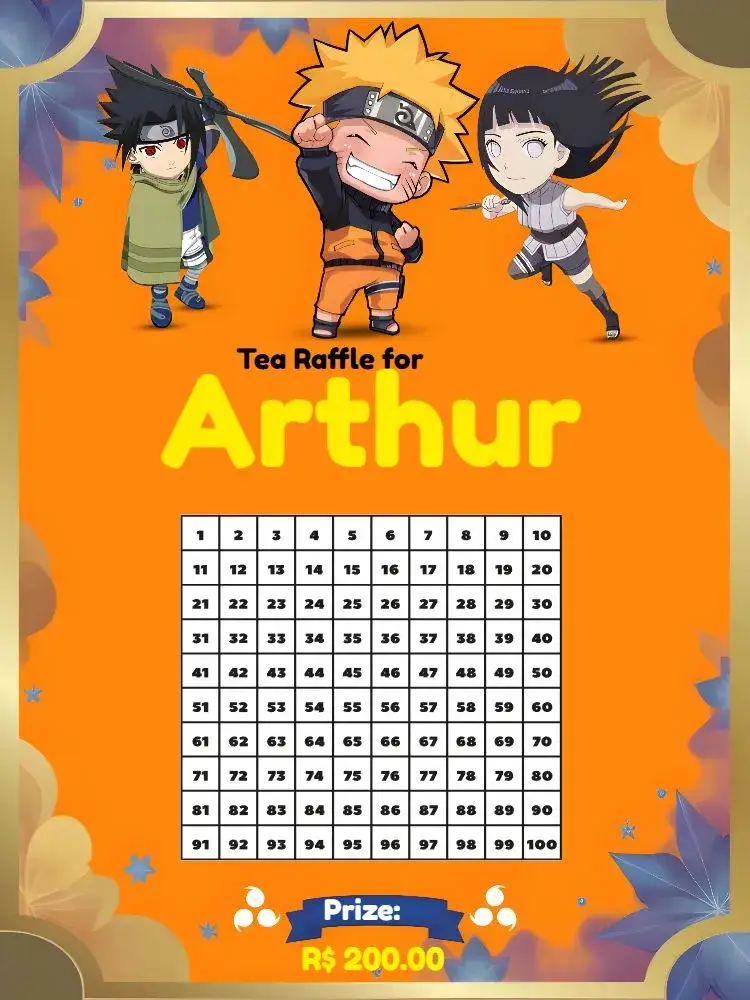 Invitation Naruto Chibi Cute – Kids' Birthday Party theme colorful, lively, fun, themed, children, anime