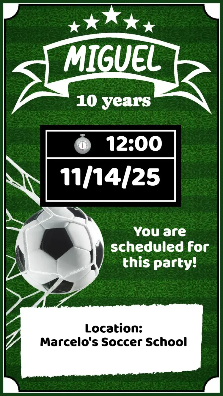 Invite Soccer editable and customizable