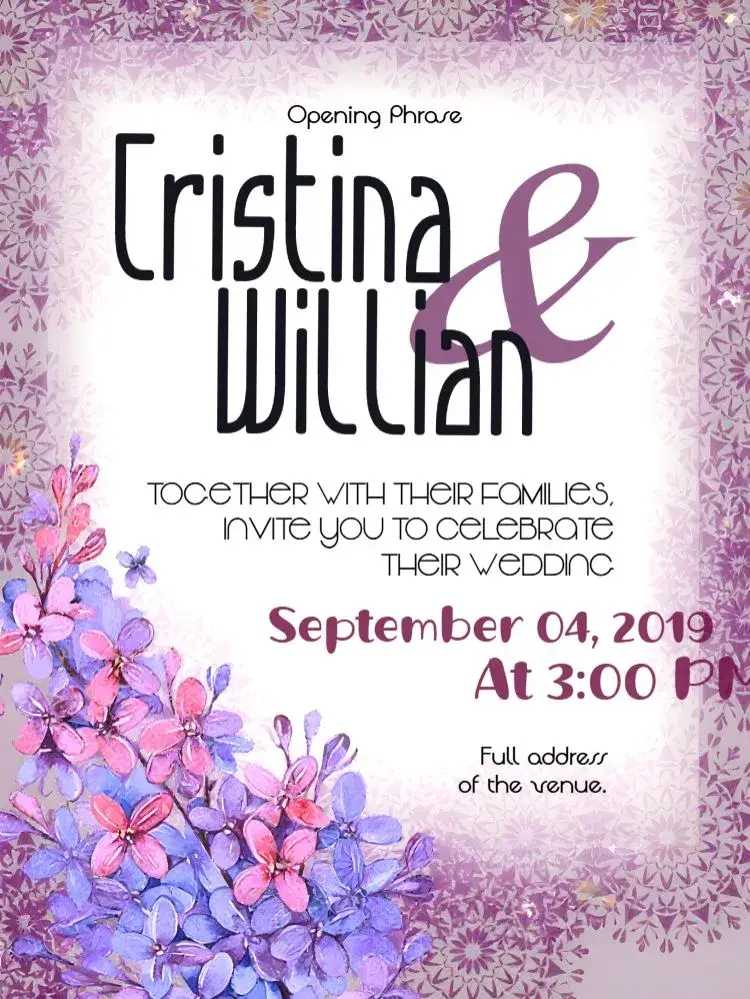 Vintage Floral Wedding invitation