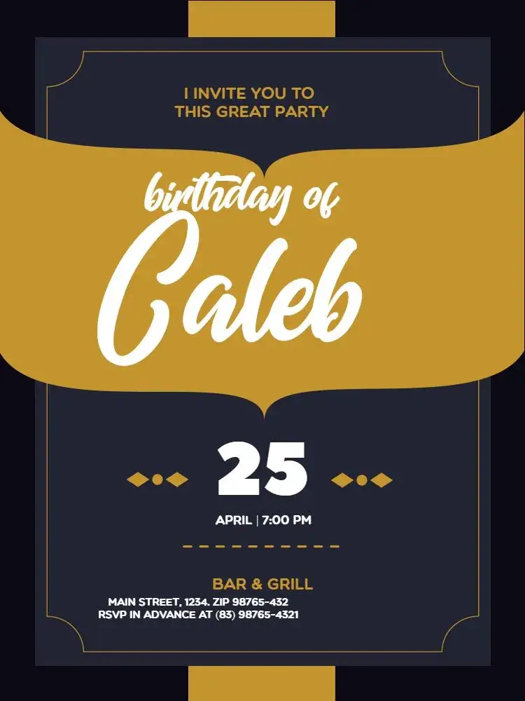 Golden Adult invitation