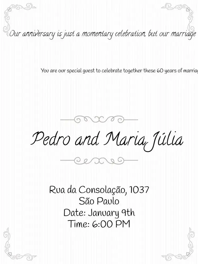 Digital Diamond Anniversary invitation