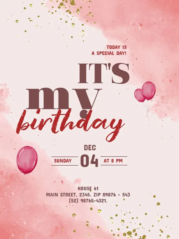 Watercolor Balloon Party invitation