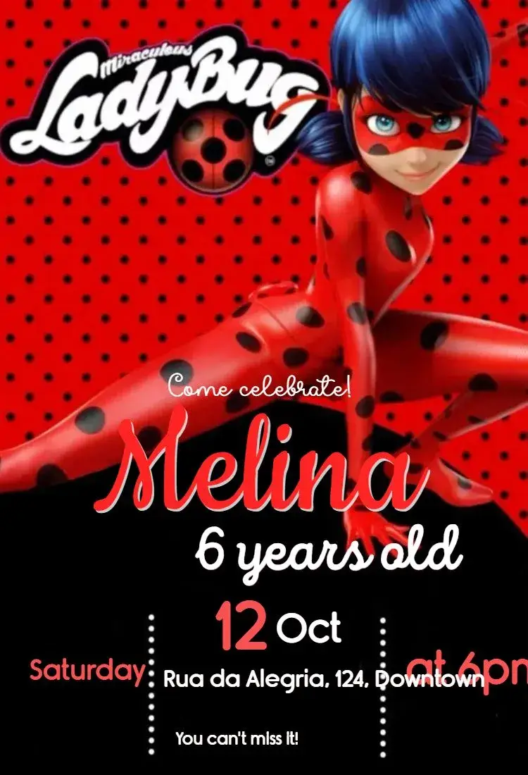 Ladybug invitation