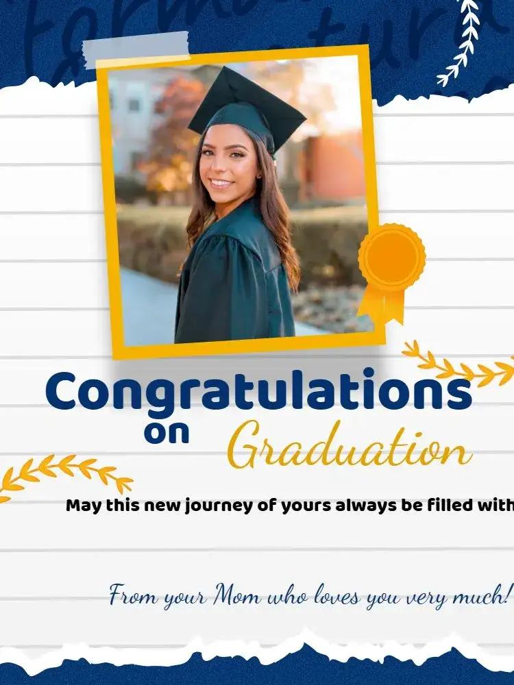 Invitation Playful Blue Graduation Celebration Card – Card theme playful, colorful, modern, fun, blue, youthful